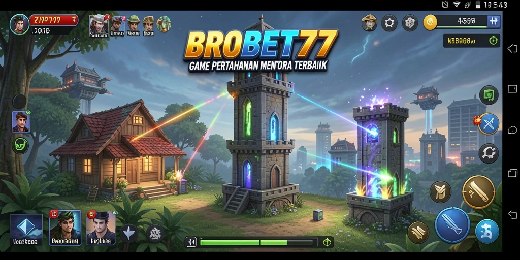 Tampilan gameplay menara pertahanan yang menarik dan strategi menantang.