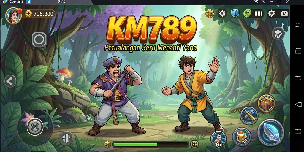 Tampilan gameplay KM789 yang menampilkan aksi petualangan yang mendebarkan.
