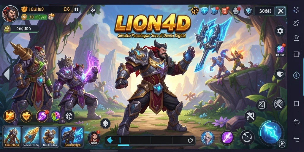 Screenshot gameplay LION4D yang menunjukkan aksi seru dalam simulasi petualangan.
