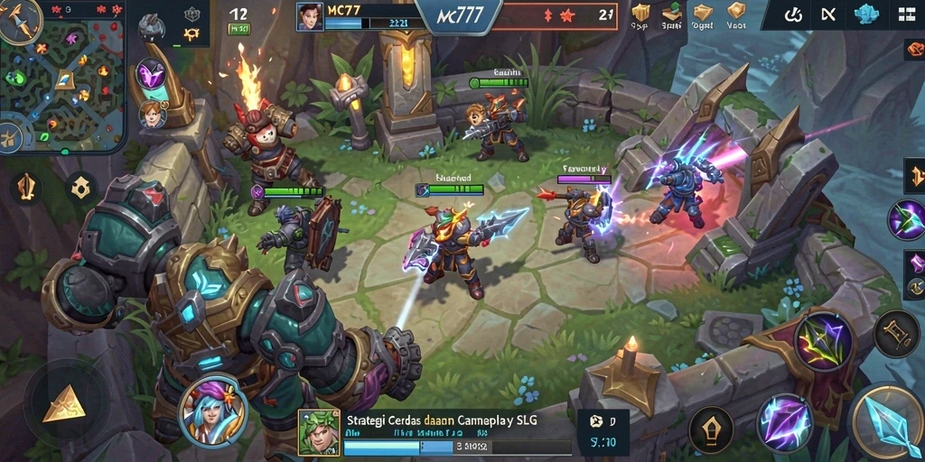 Tangkapan layar utama <strong>MC777</strong> menampilkan gameplay menarik dalam permainan SLG.