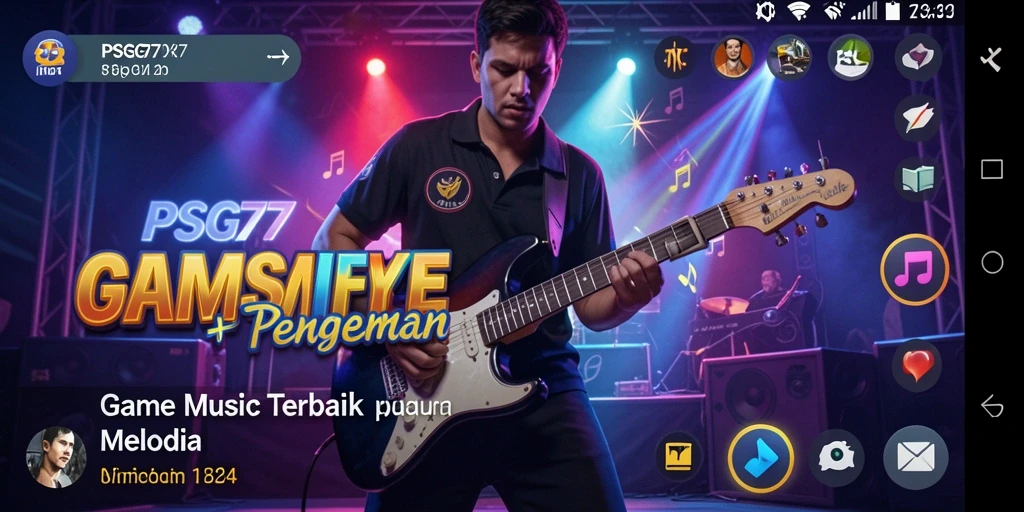 Tampilan gameplay PSG77 menampilkan aksi seru dan interaksi musik.