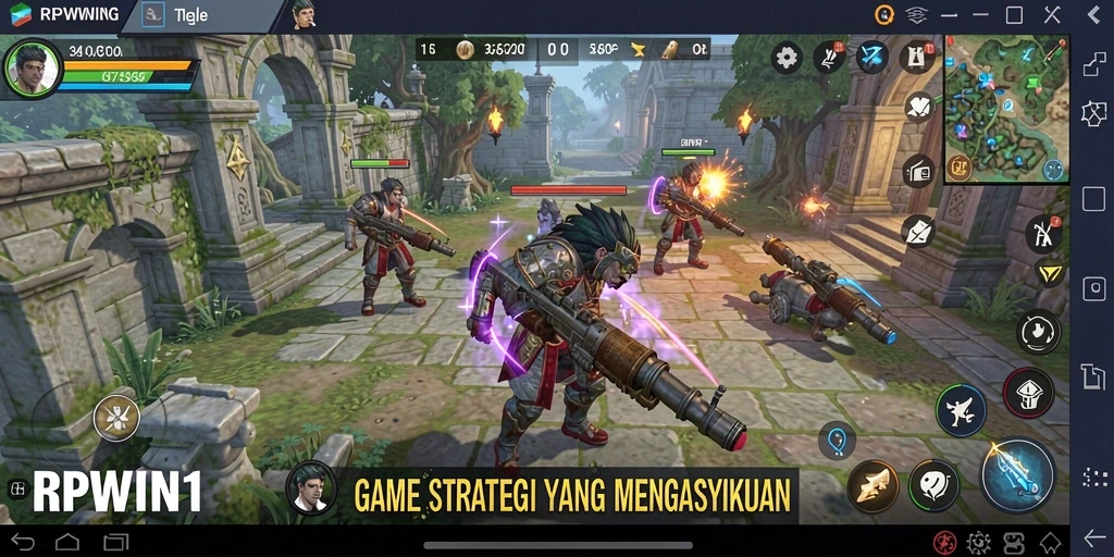 Screenshot gameplay RPWIN1 yang menunjukkan strategi seru.