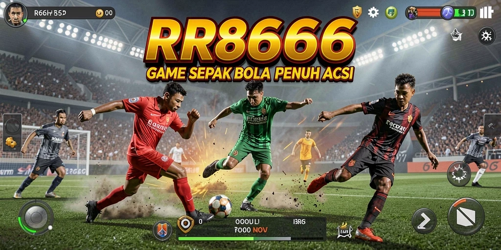 Tampilan aksi seru dalam permainan sepak bola RR666.
