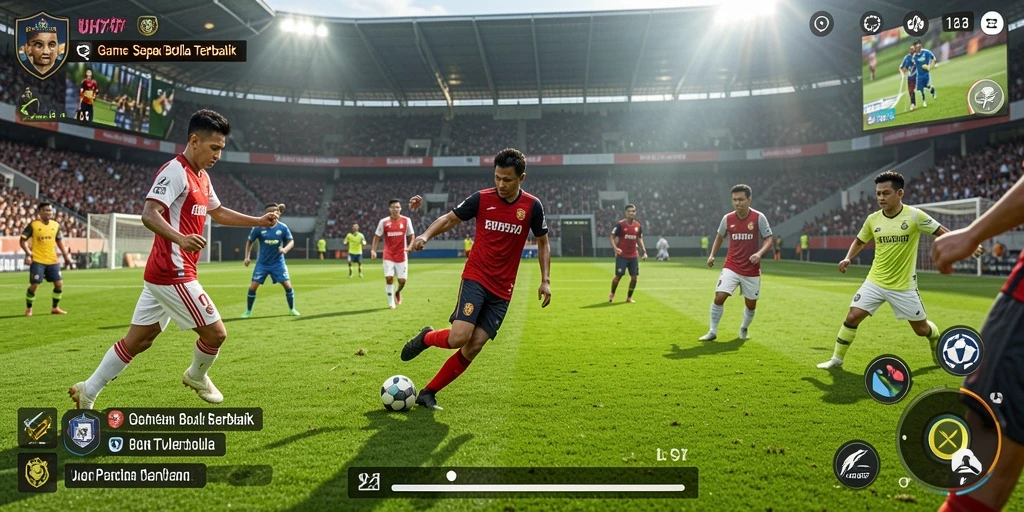 Screenshot UH77 dengan tampilan gameplay sepak bola yang menegangkan.