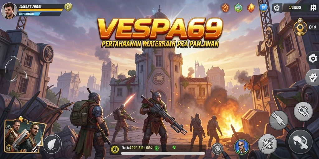 Tampilan gameplay menegangkan dari VESPA69 yang penuh strategi Tower Defense.