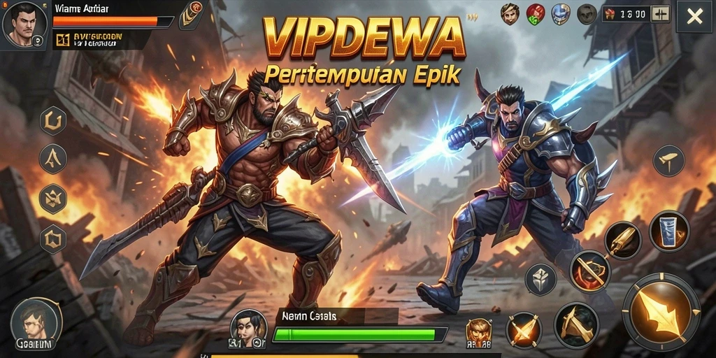Screenshot gameplay VIPDEWA menampilkan aksi pertempuran yang seru dan mendebarkan.