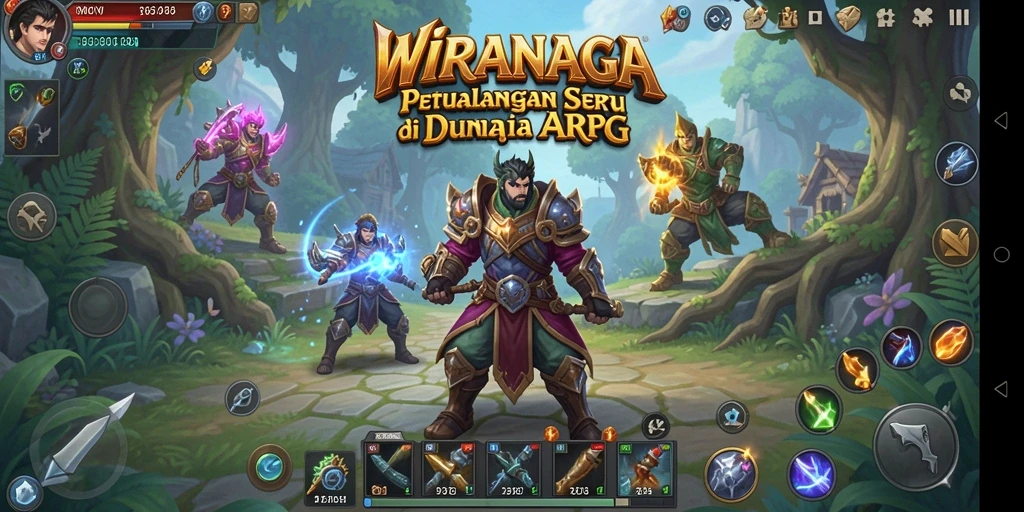 Tangkapan layar WIRANAGA menampilkan aksi pertempuran yang mendebarkan.